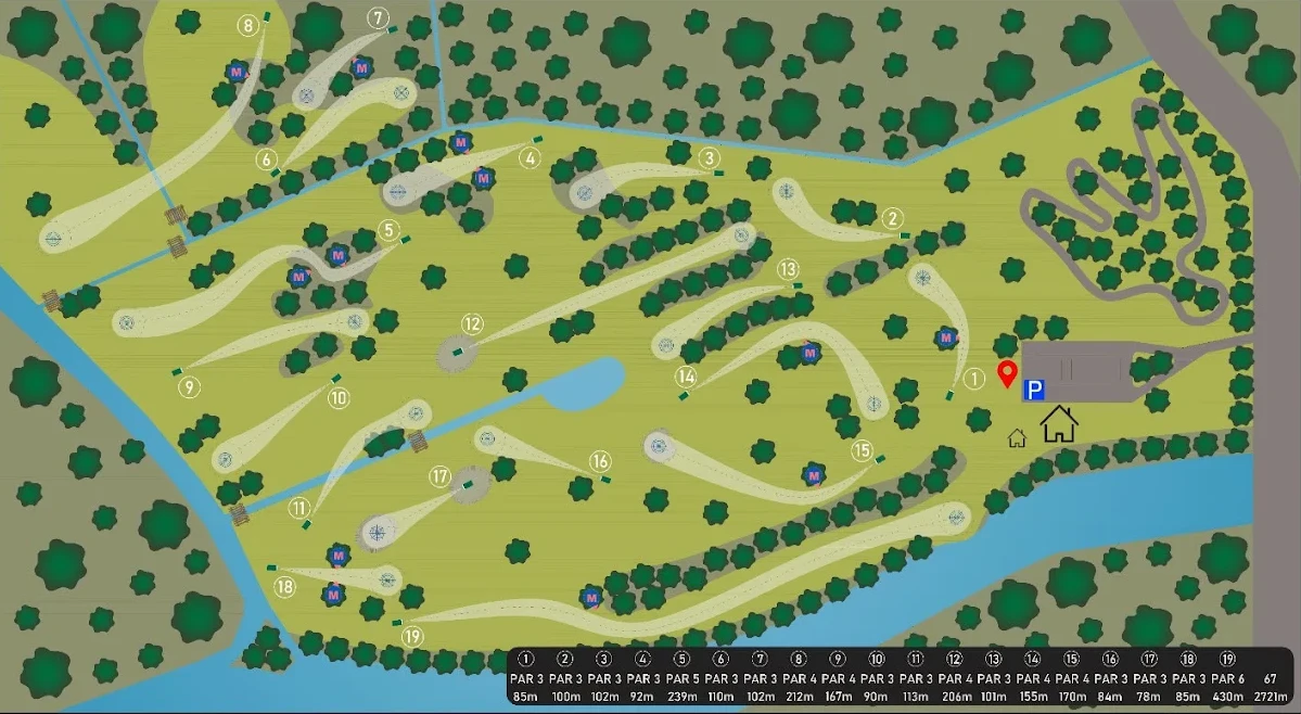Riga Disc Golf Park trases karte